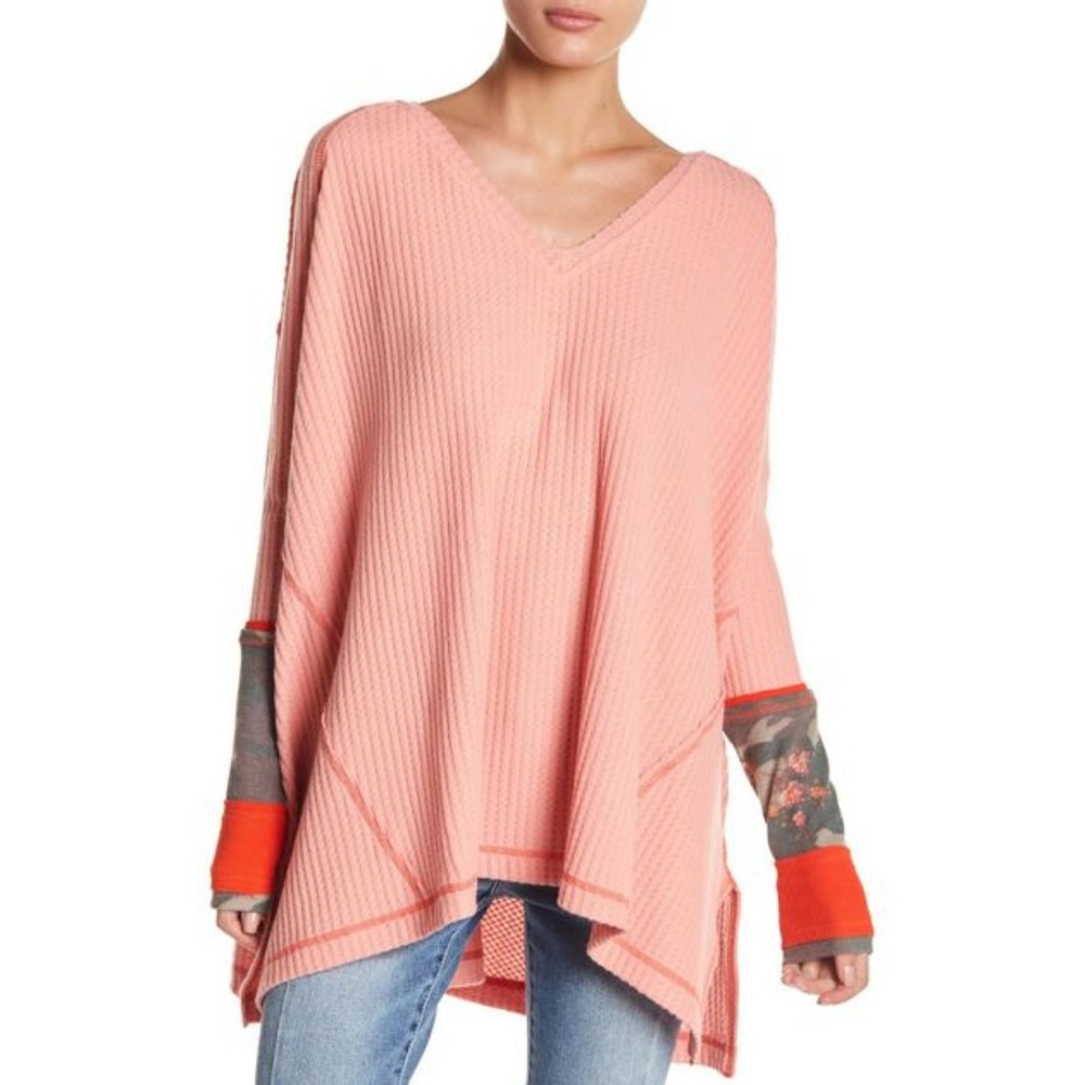 Free People Lovin Leopard Thermal Shirt Sz XS NWOT